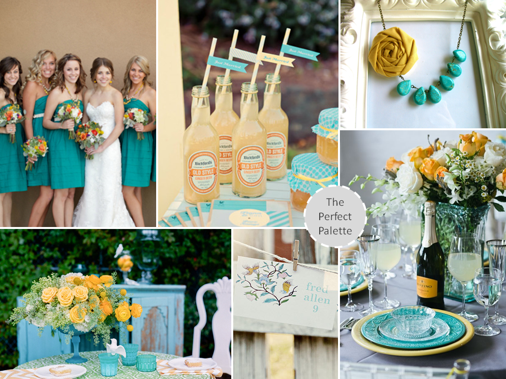 Wedding Colors | Shades of Teal and Yellow | The Perfect Palette